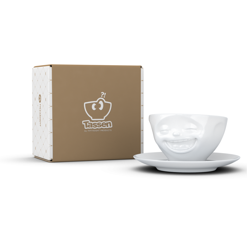 FiftyEight Tasse lachend weiss